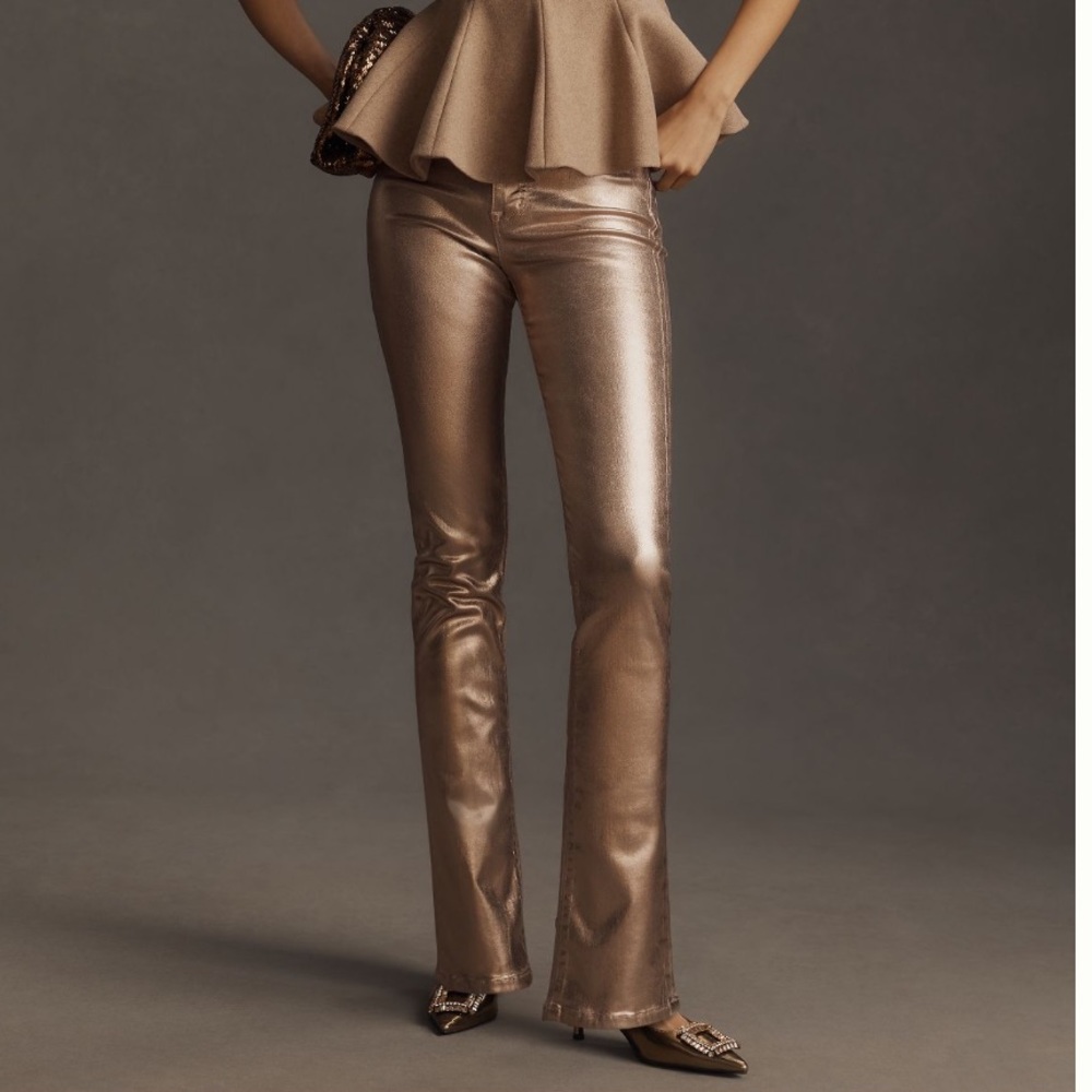Anthropologie High-Rise Bootcut Jeans - Gold